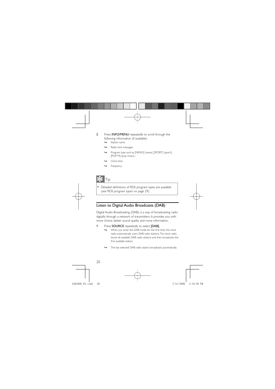 Philips AJB4500 User Manual | Page 20 / 34