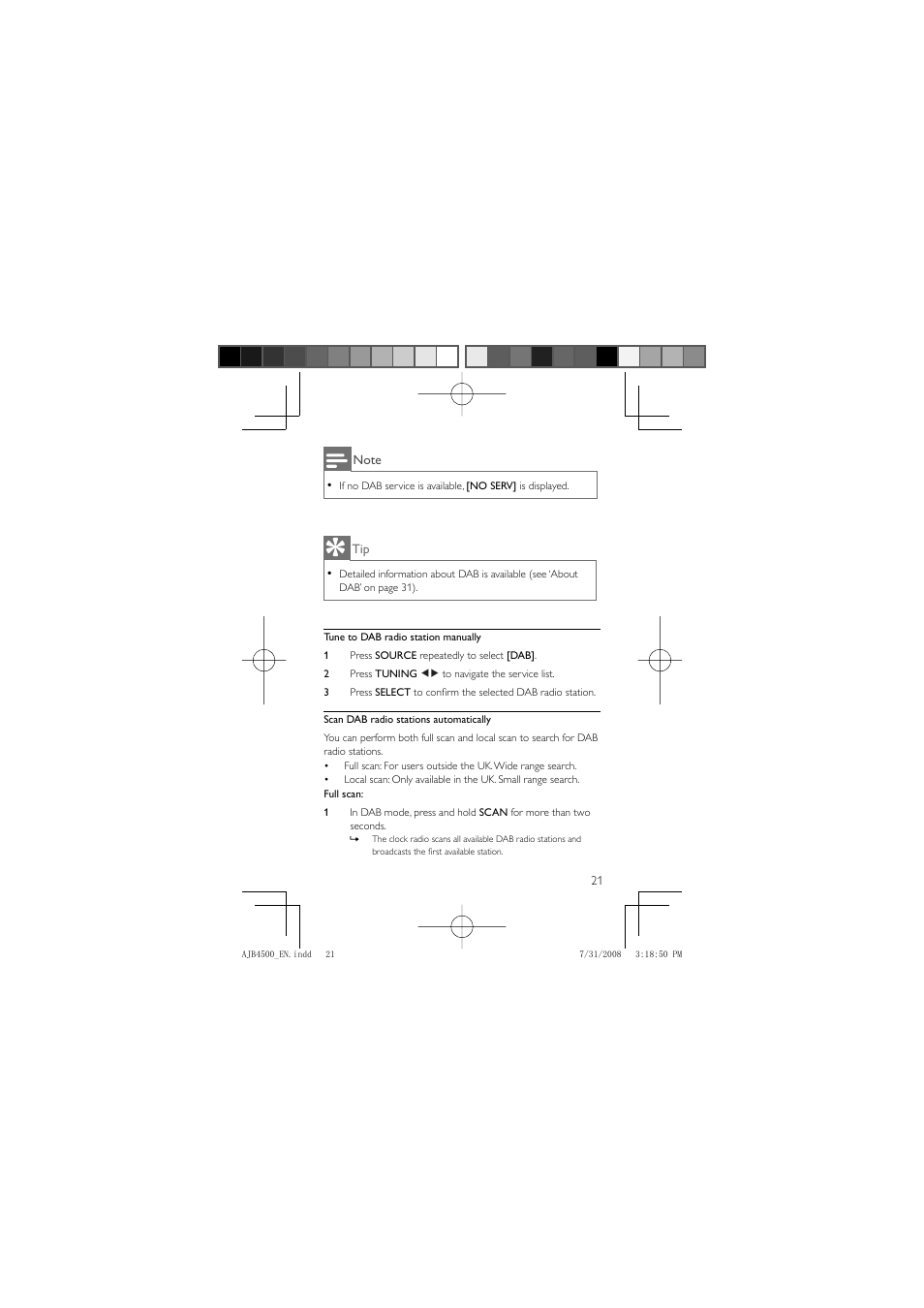 Philips AJB4500 User Manual | Page 21 / 34