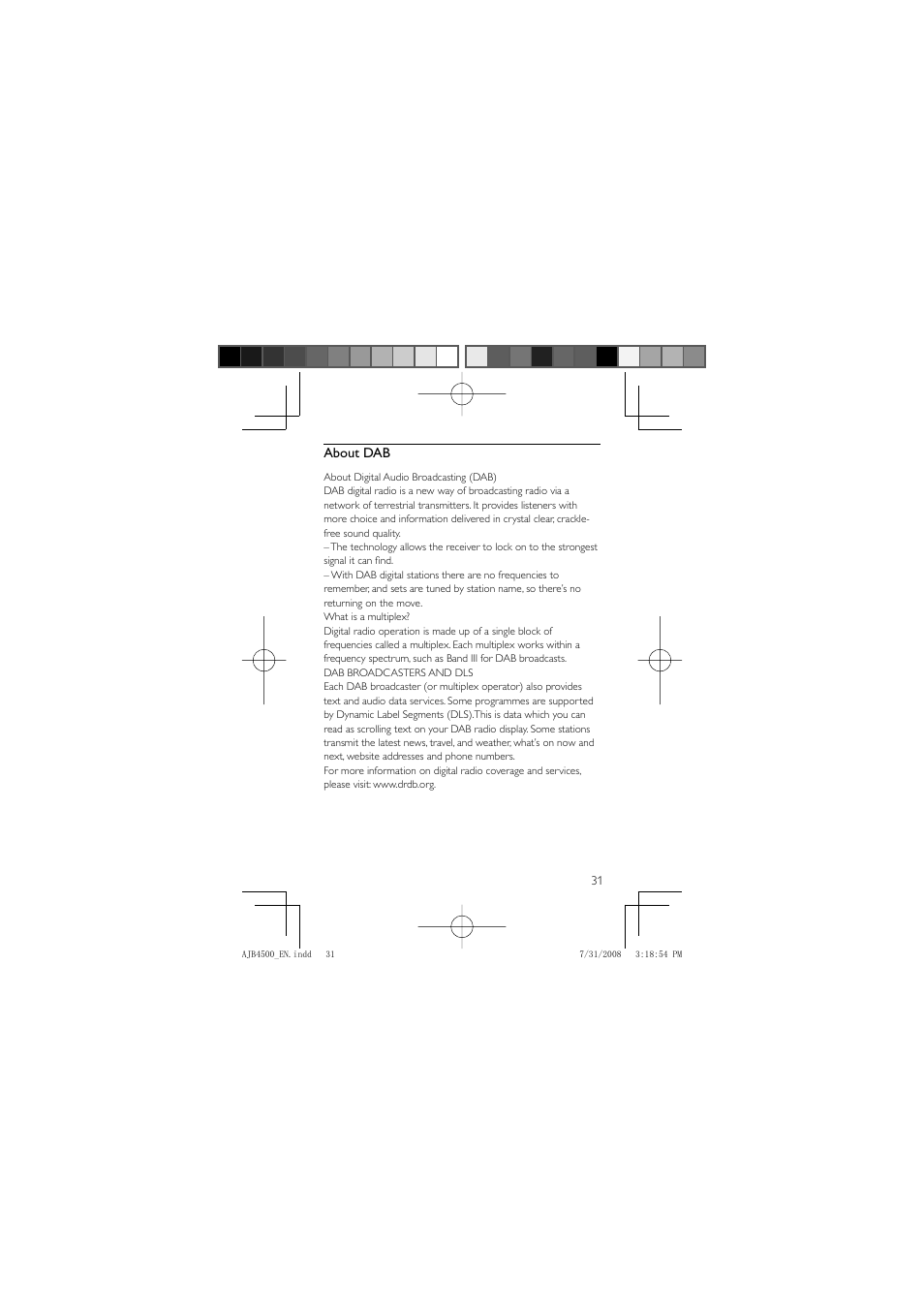 About dab | Philips AJB4500 User Manual | Page 31 / 34