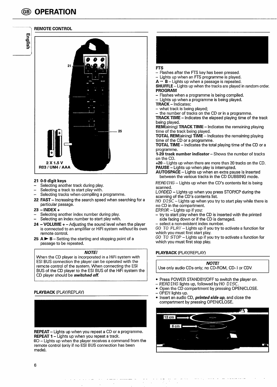 H) operation, M3 w' 3 | Philips CD951 User Manual | Page 6 / 17