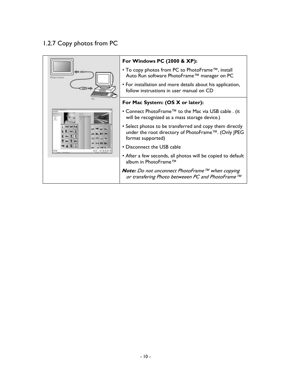 7 copy photos from pc | Philips 99F2 User Manual | Page 11 / 70