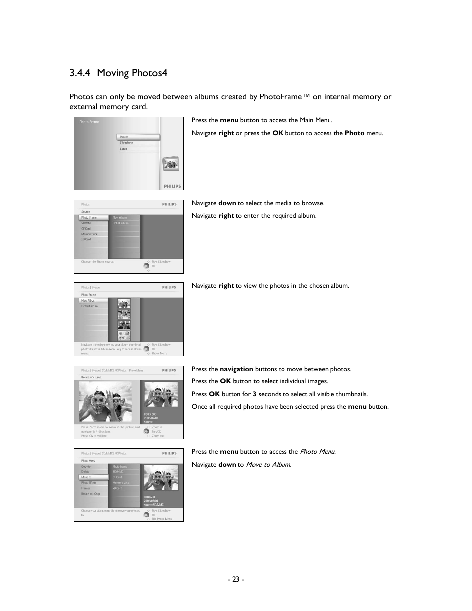 4 moving photos4 | Philips 99F2 User Manual | Page 24 / 70