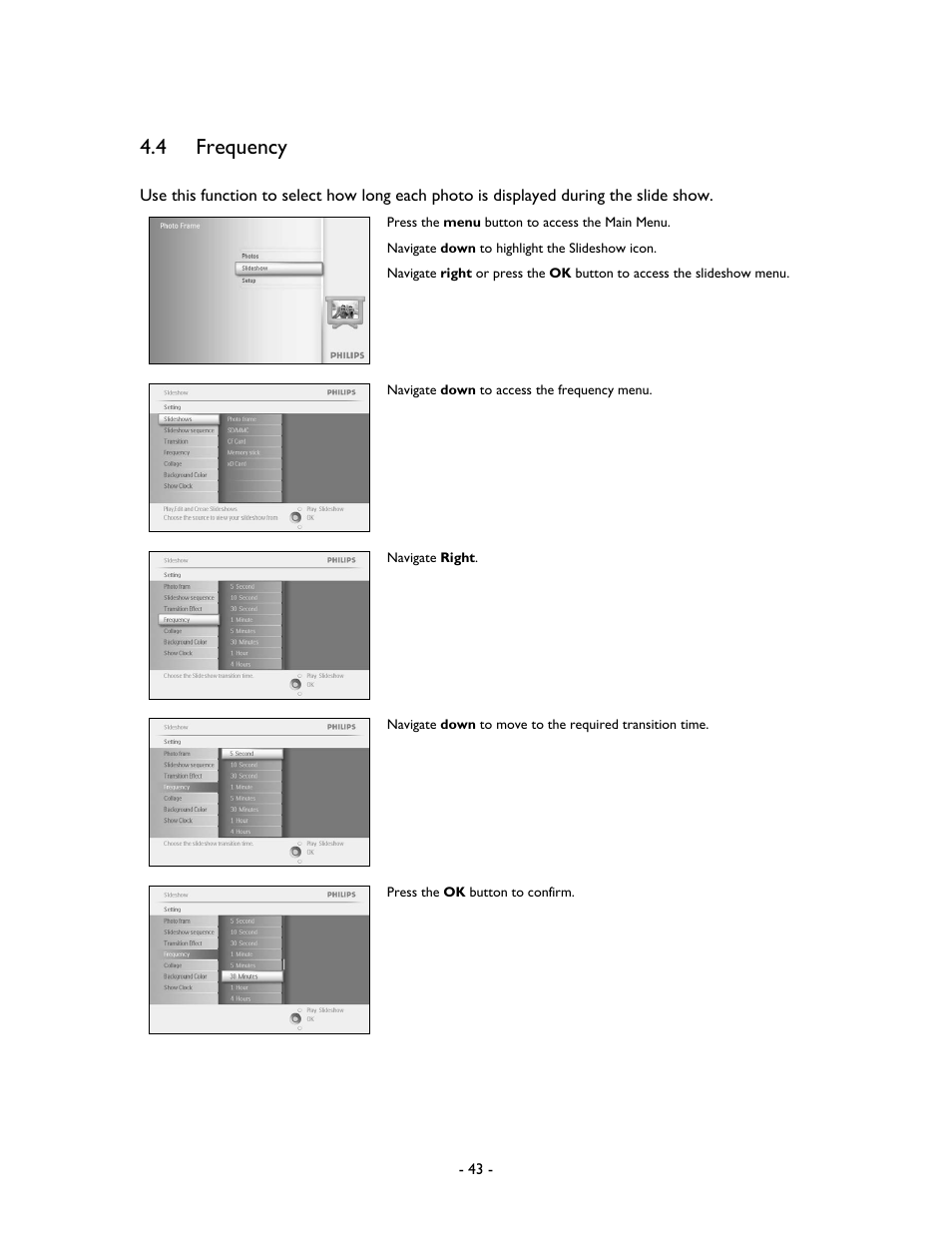 4 frequency | Philips 99F2 User Manual | Page 44 / 70