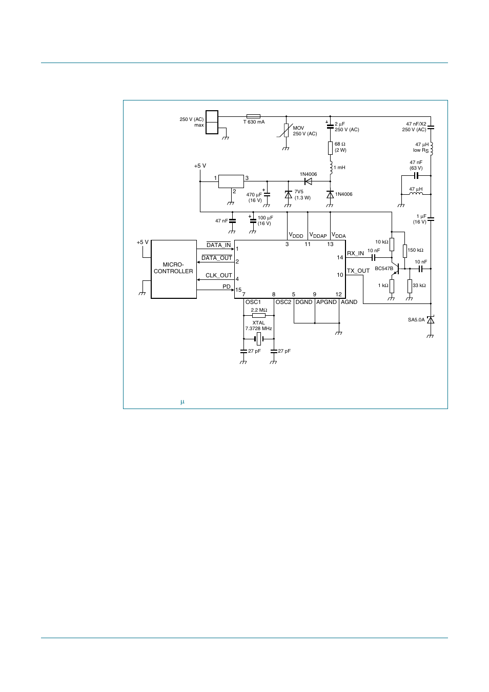 Nal amplifier; see application diagrams, Figure 19, Tda5051a | Nxp semiconductors, Home automation modem | Philips TDA5051A User Manual | Page 18 / 29