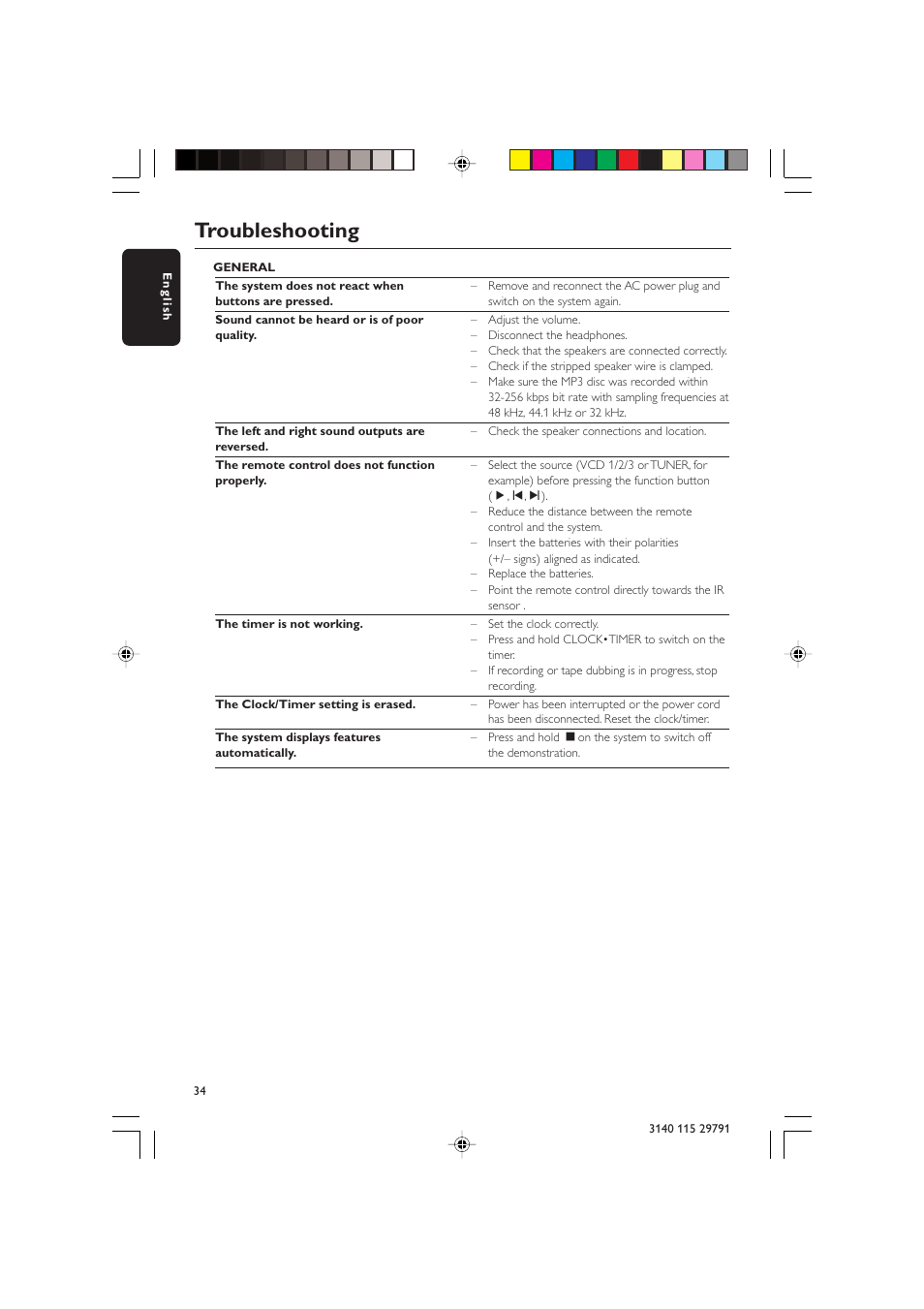 Troubleshooting | Philips FW-V330 User Manual | Page 34 / 34