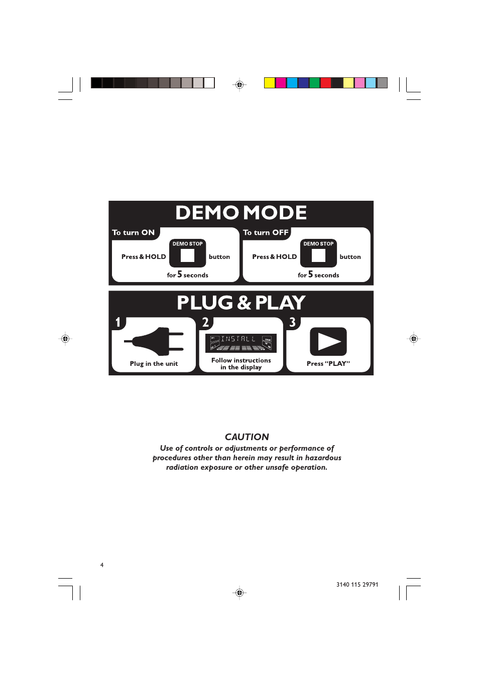 Caution | Philips FW-V330 User Manual | Page 4 / 34