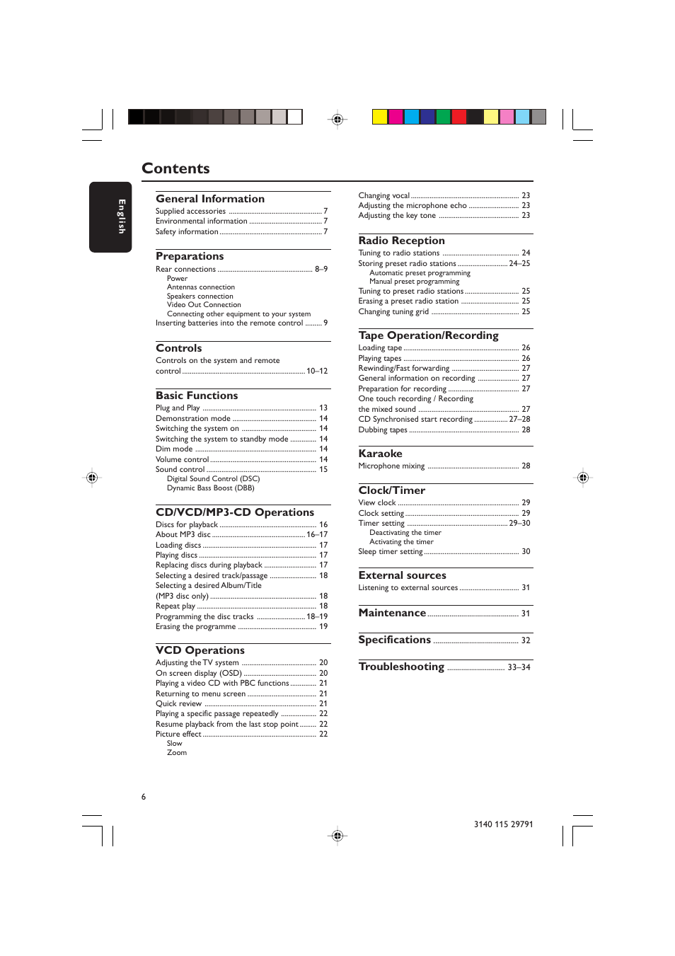 Philips FW-V330 User Manual | Page 6 / 34
