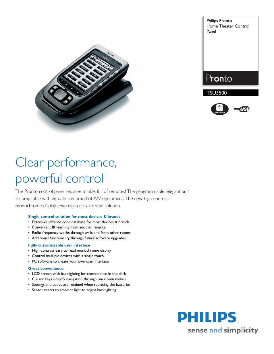 Philips TSU3500 User Manual | 2 pages