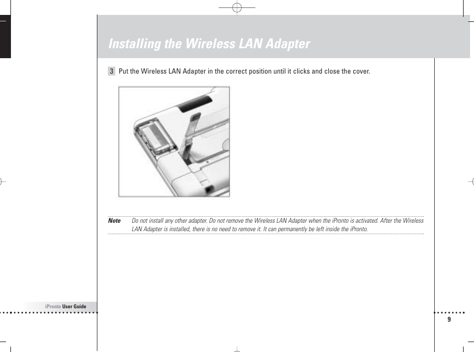 Installing the wireless lan adapter | Philips 6400 User Manual | Page 12 / 67