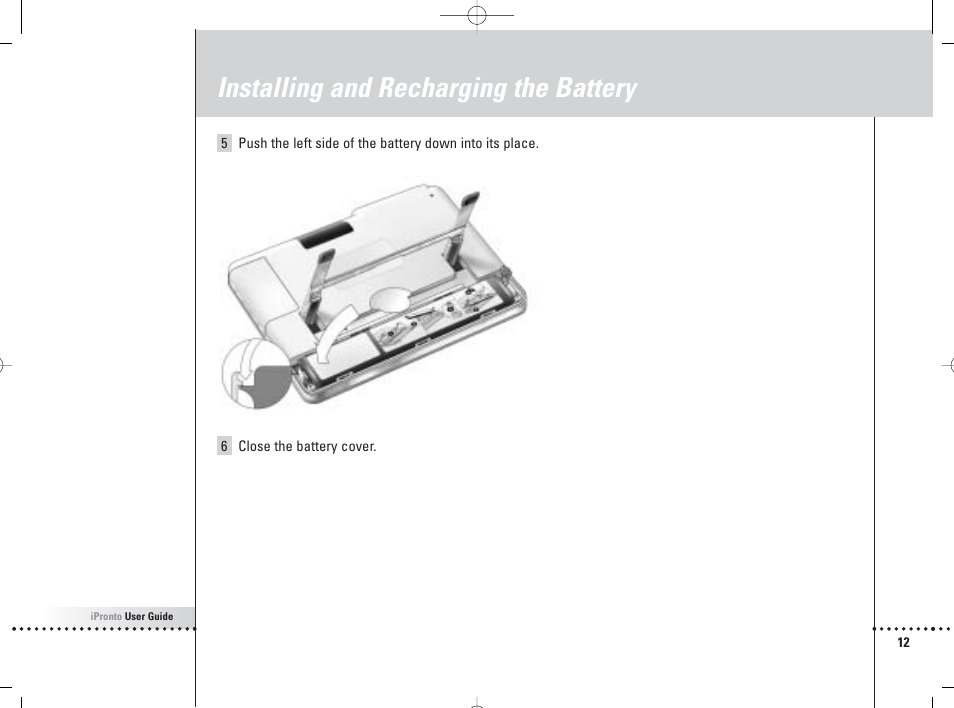 Installing and recharging the battery | Philips 6400 User Manual | Page 15 / 67