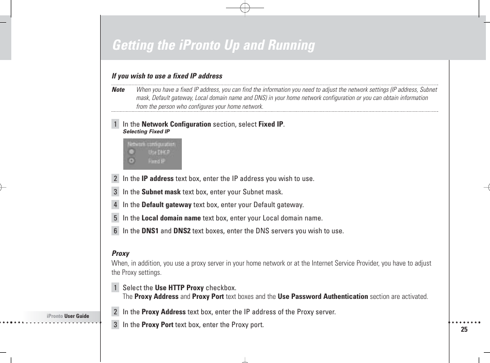 Getting the ipronto up and running | Philips 6400 User Manual | Page 28 / 67