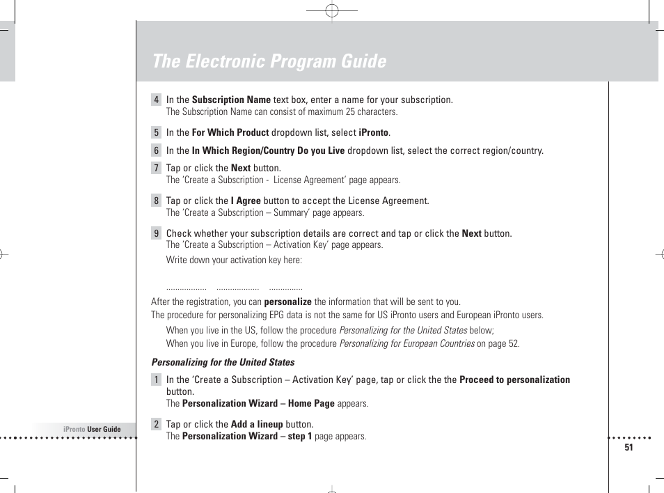 The electronic program guide | Philips 6400 User Manual | Page 54 / 67