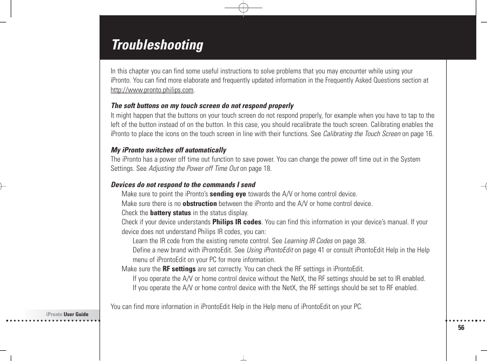 Troubleshooting | Philips 6400 User Manual | Page 59 / 67