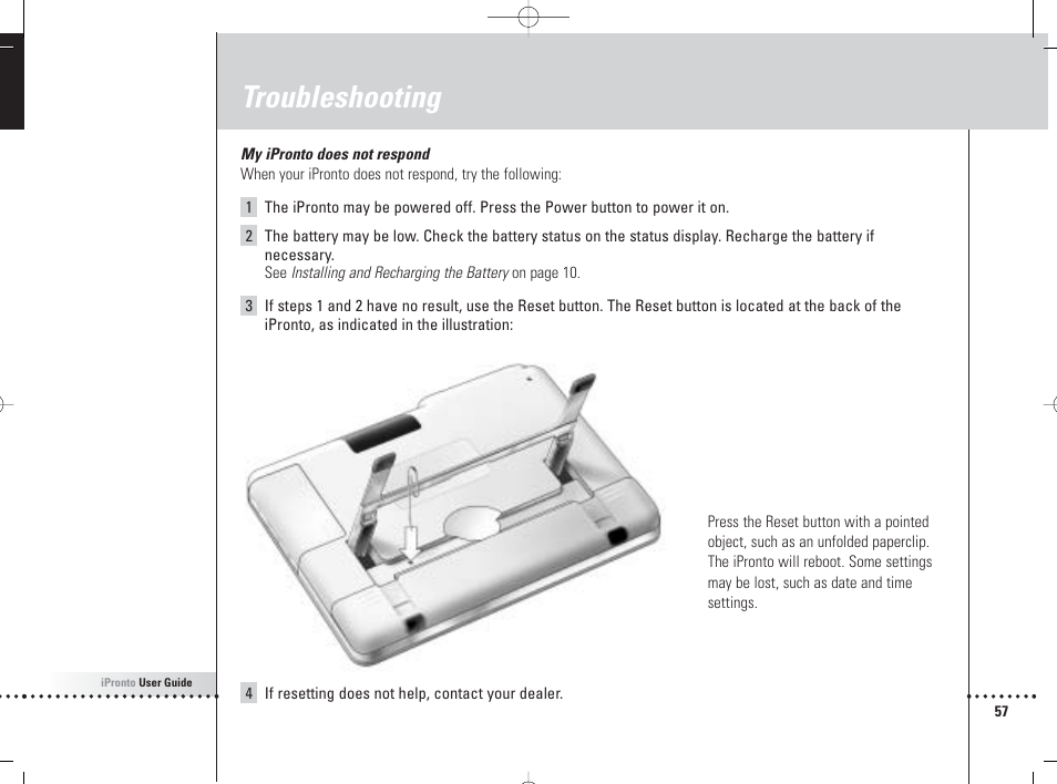 Troubleshooting | Philips 6400 User Manual | Page 60 / 67