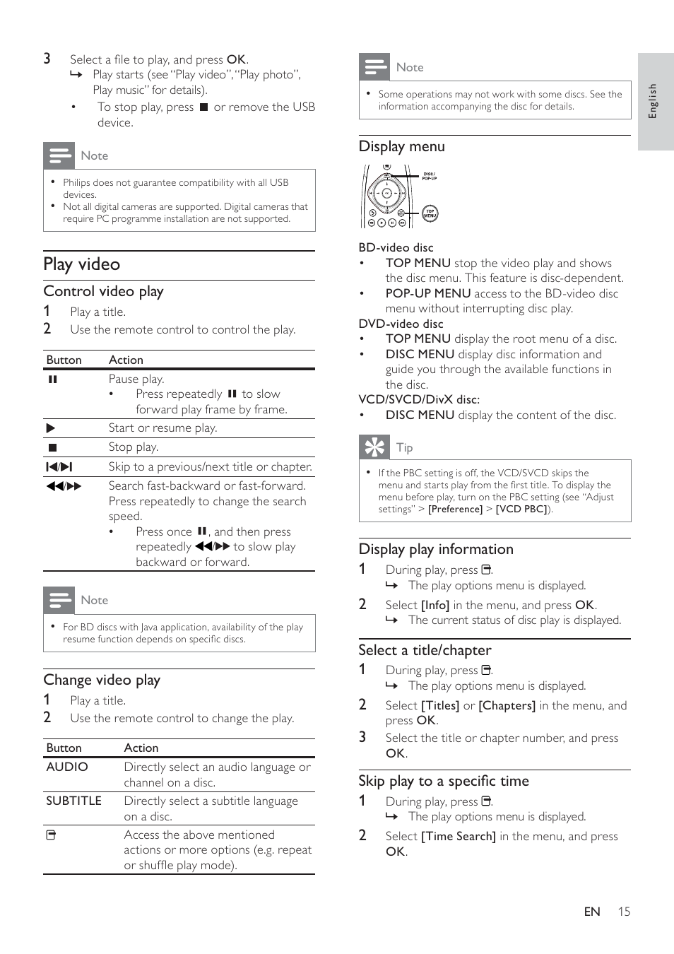 Play video | Philips BDP9600 User Manual | Page 14 / 52