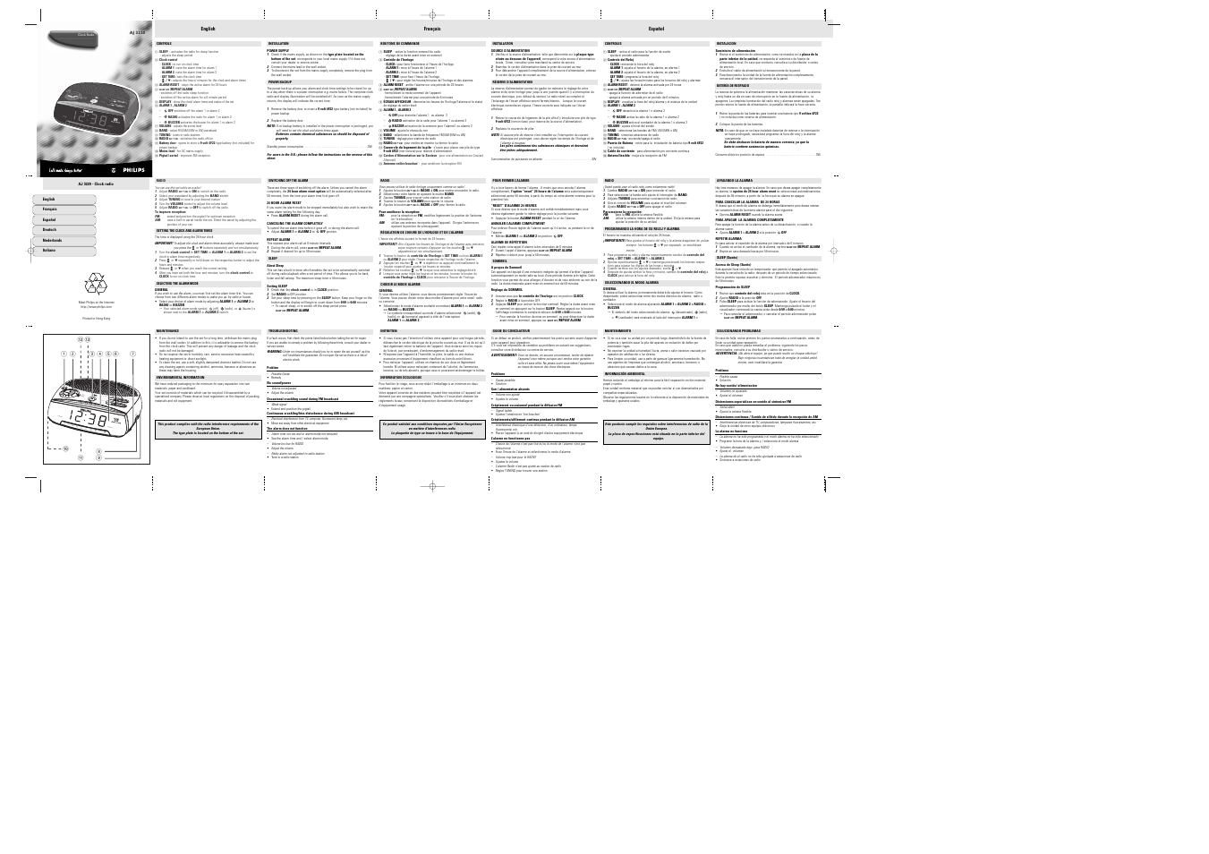 Philips AJ3220 User Manual | 2 pages
