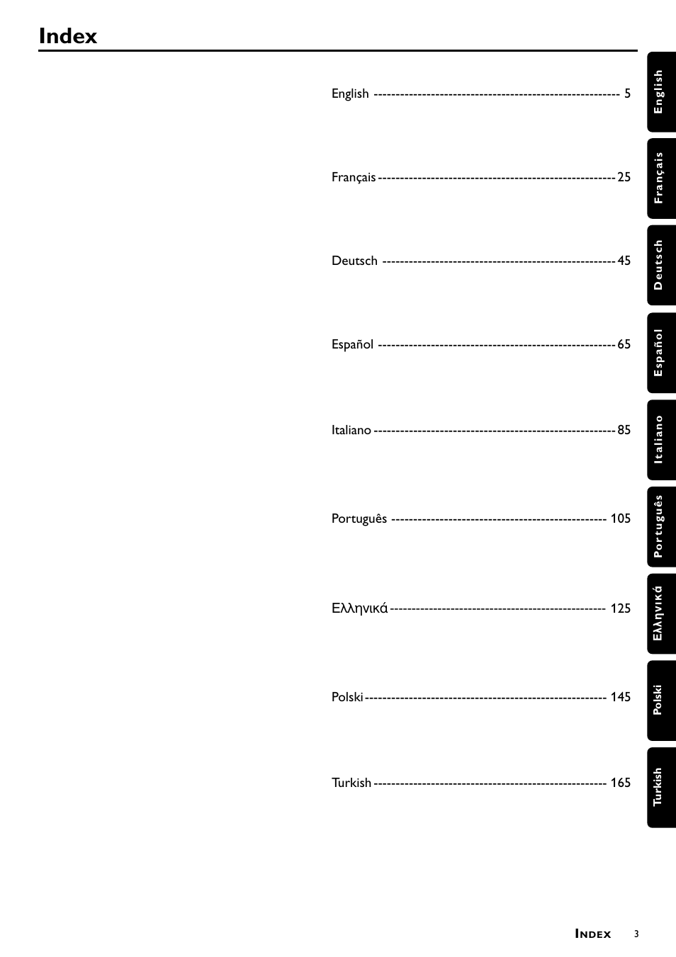 Index | Philips DVD762/021 User Manual | Page 3 / 24