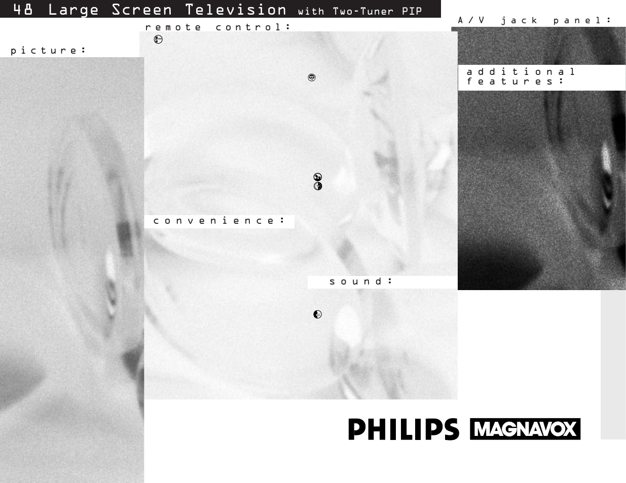 48 " large screen television, With two-tuner pip | Philips 7P4841C User Manual | Page 2 / 2