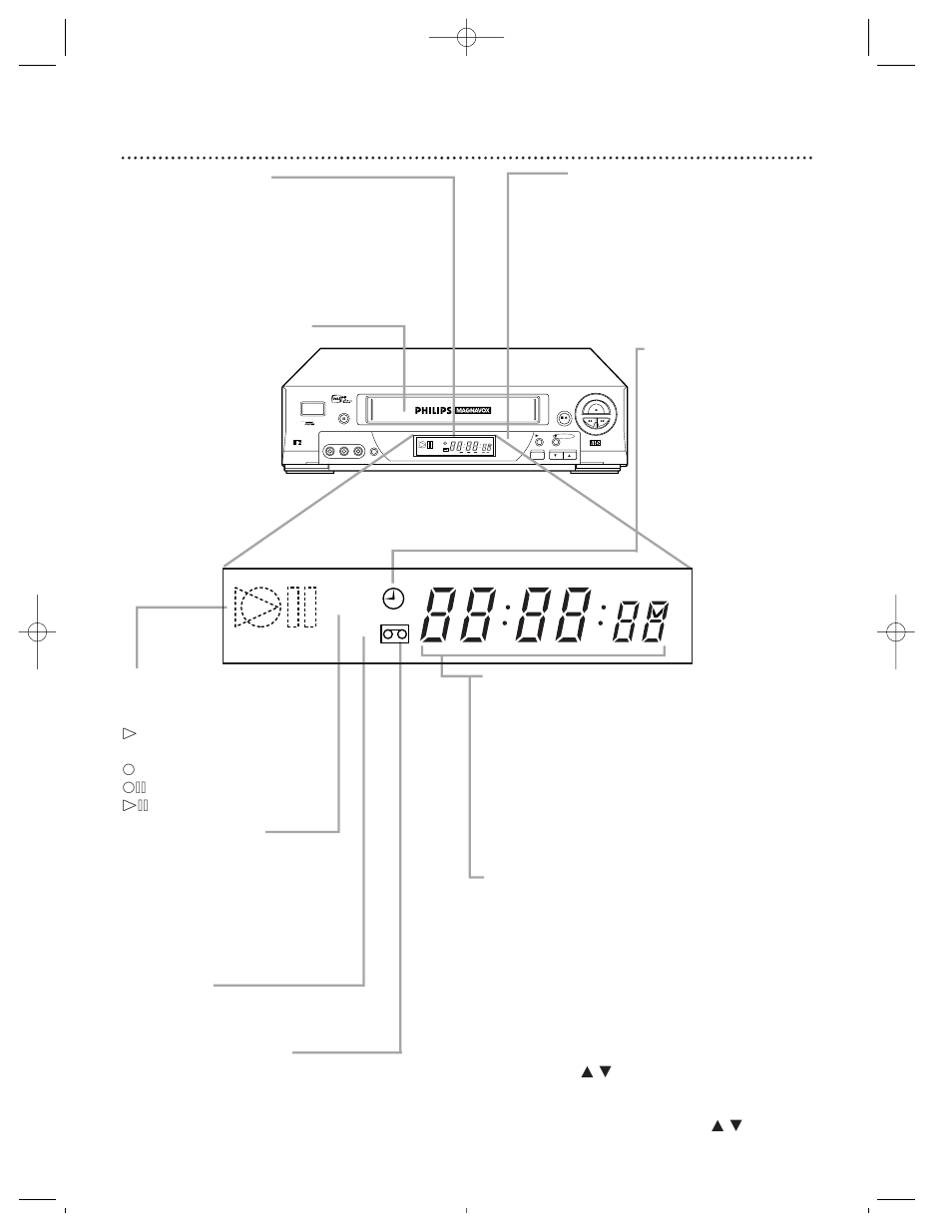 22 display panel, 19 µ m, On screen display | Sp slp vcr | Philips VRZ344AT User Manual | Page 22 / 58