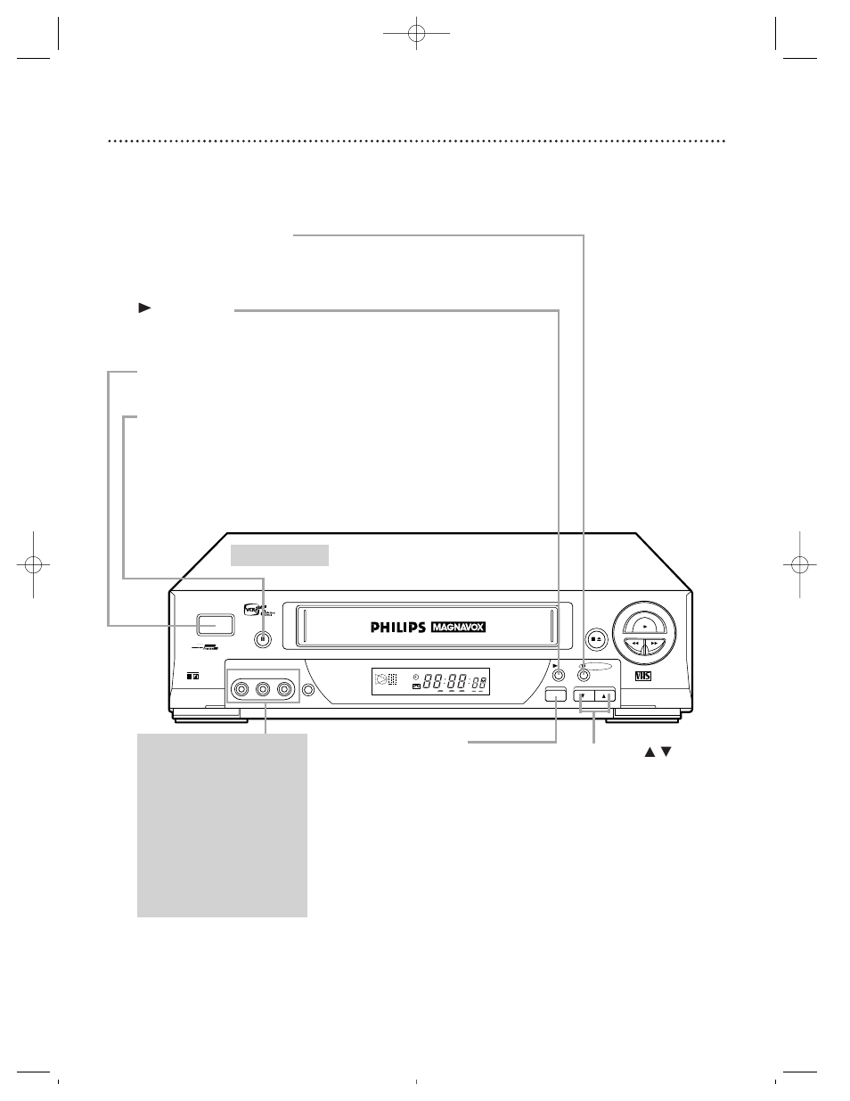 Front panel 23, Vrz364, On screen display | Philips VRZ344AT User Manual | Page 23 / 58