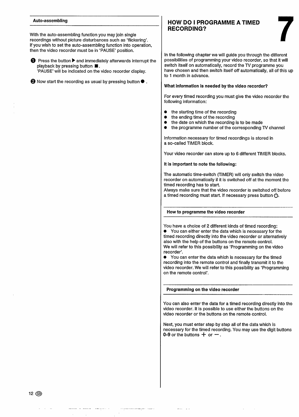 How do i programme a timed recording | Philips VR302 User Manual | Page 16 / 30