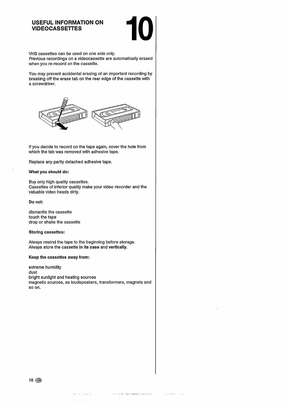 Useful information on videocassettes | Philips VR302 User Manual | Page 22 / 30