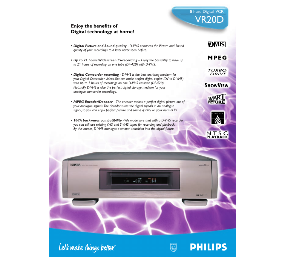 Philips VR20D User Manual | 2 pages