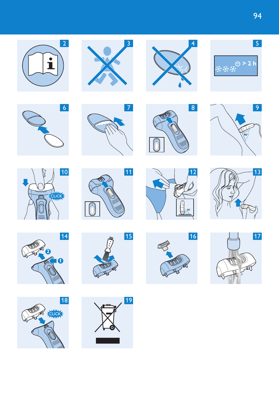 Philips Satinelle ICE User Manual | Page 94 / 96