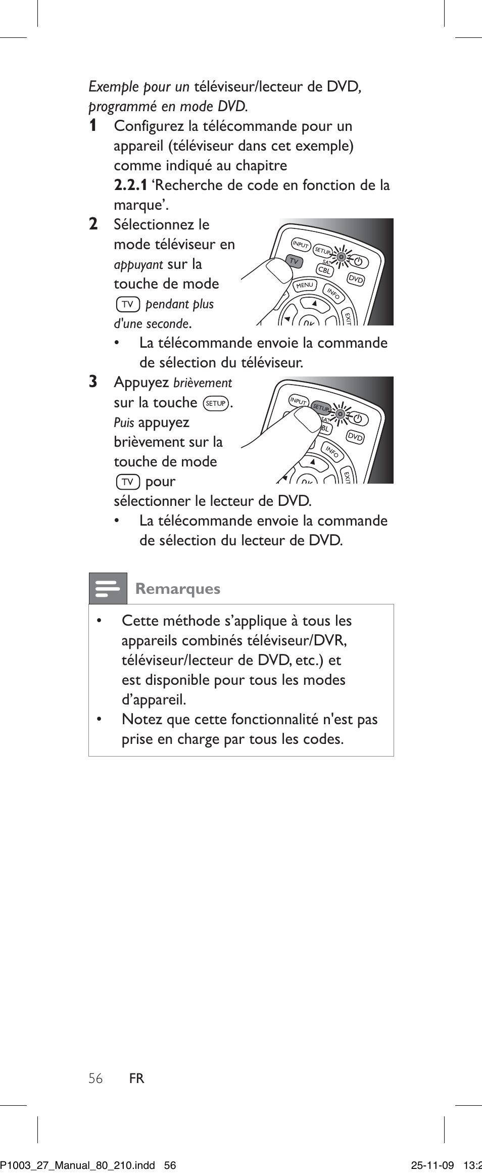 Remarques | Philips Perfect SRP1003/27 User Manual | Page 56 / 60