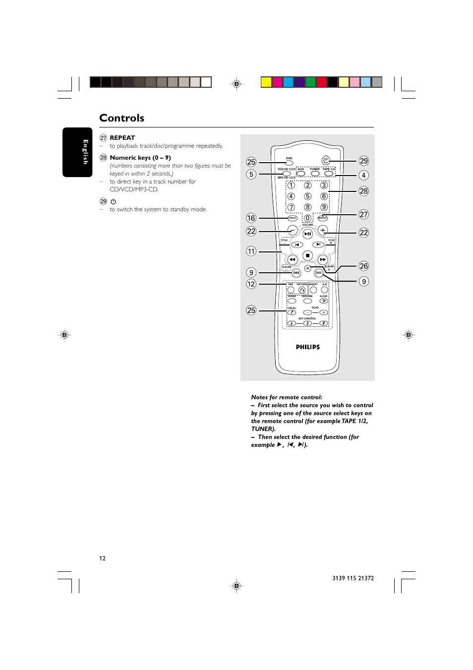 Controls, ª 5 ^ ™ ! 9 | Philips FW-V355 User Manual | Page 12 / 34