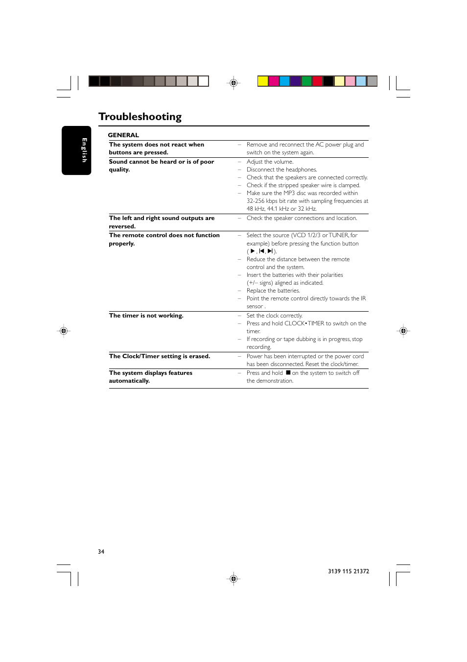 Troubleshooting | Philips FW-V355 User Manual | Page 34 / 34