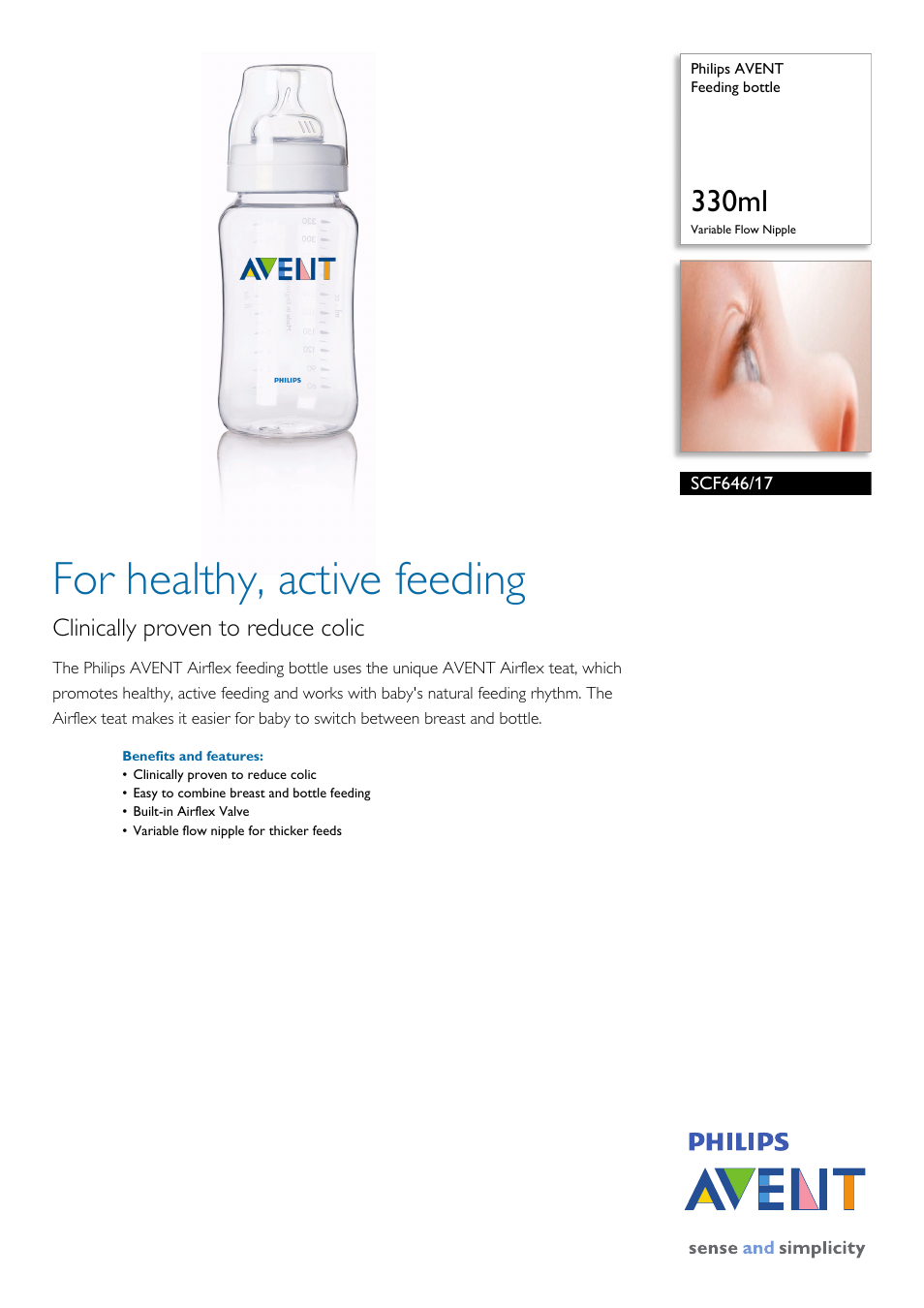 Philips AVENT Airflex SCF646/17 User Manual | 2 pages