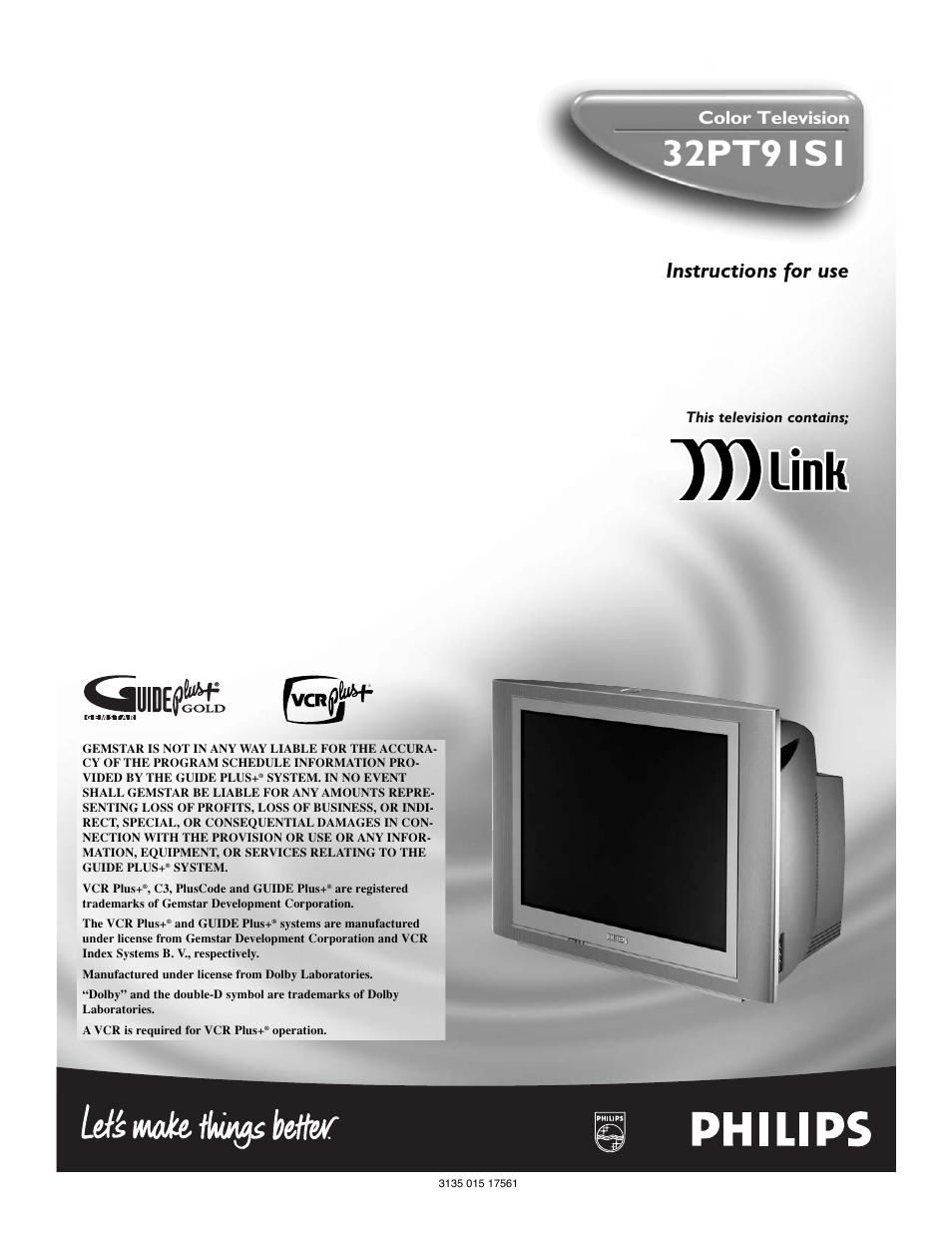Philips 32PT91S1 User Manual | 55 pages