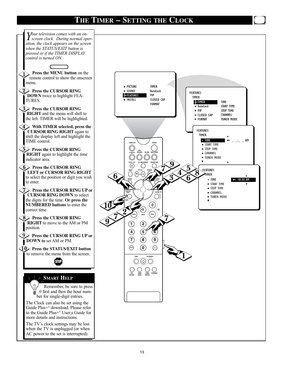 Imer, Etting the, Lock | Philips 32PT91S1 User Manual | Page 13 / 55