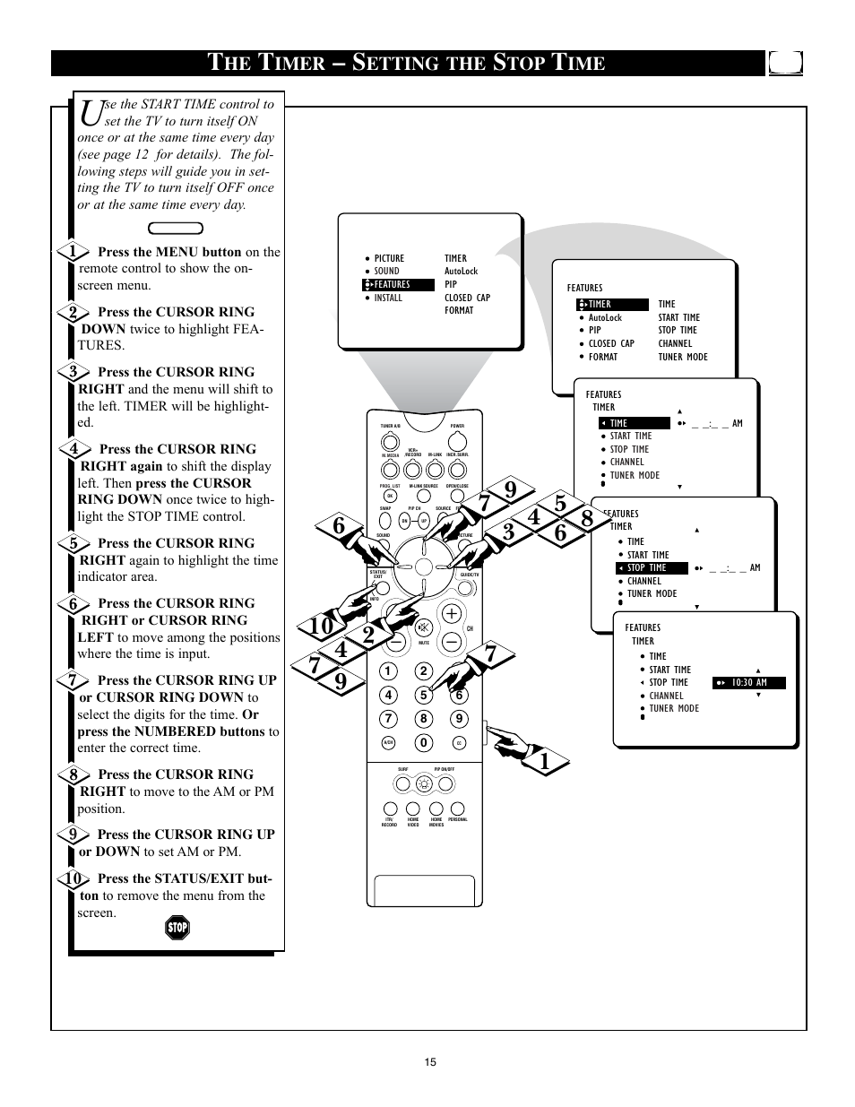 Imer, Etting the | Philips 32PT91S1 User Manual | Page 15 / 55