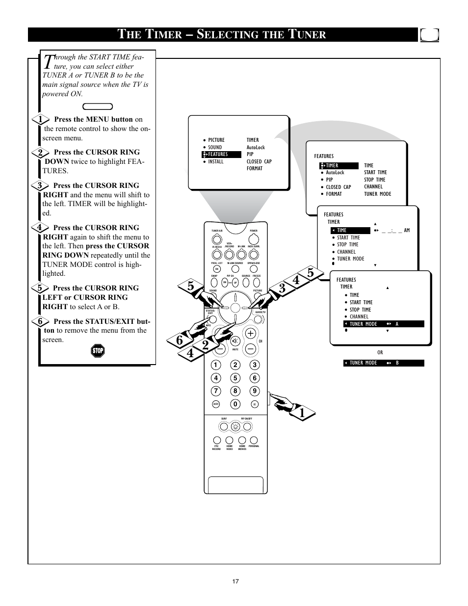 Imer, Electing the, Uner | Philips 32PT91S1 User Manual | Page 17 / 55