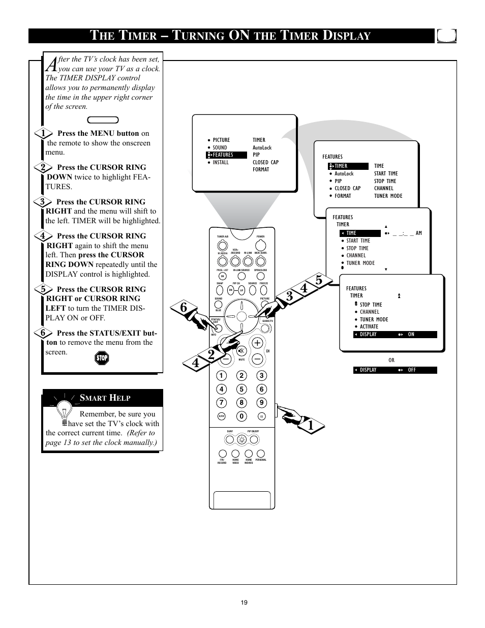 Imer, Urning, Isplay | Philips 32PT91S1 User Manual | Page 19 / 55