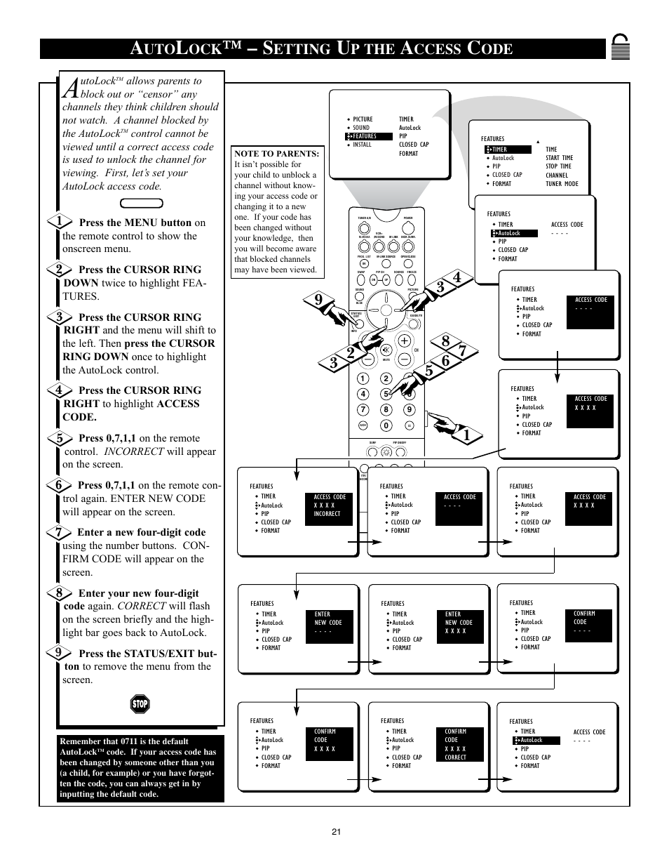 Etting, P the, Ccess | Philips 32PT91S1 User Manual | Page 21 / 55