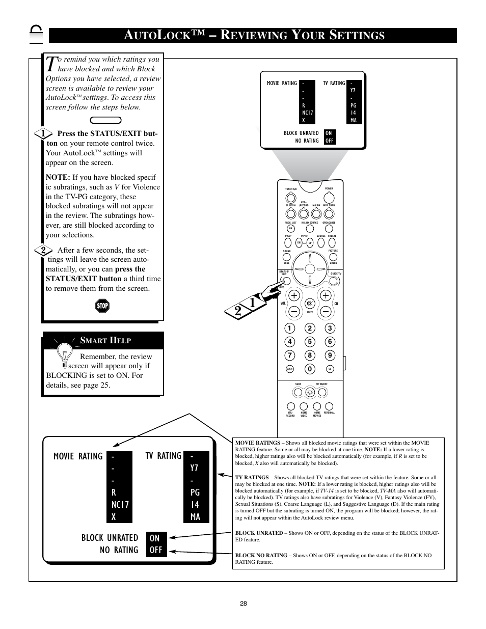 Eviewing, Ettings | Philips 32PT91S1 User Manual | Page 28 / 55