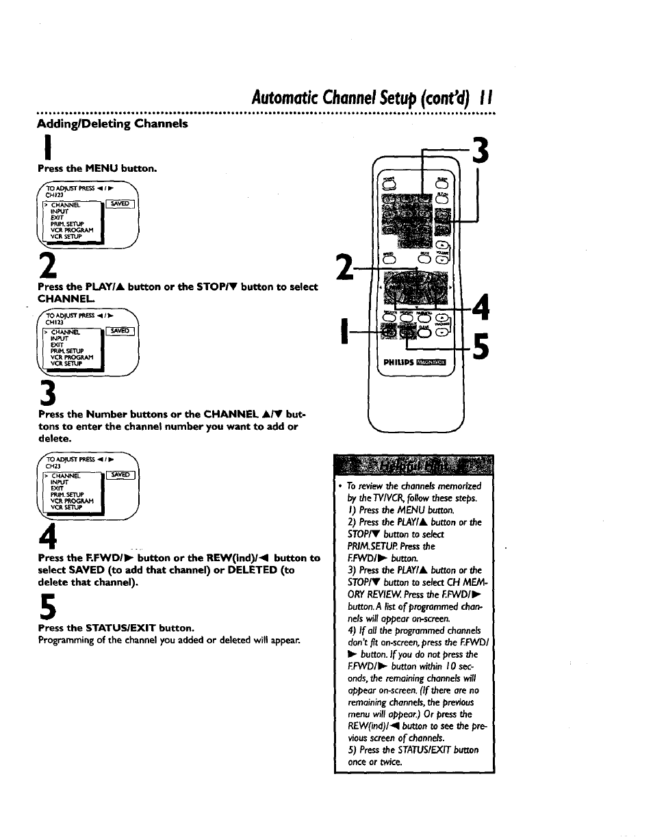 4utomat/c c/ionne/ setup (cont\i^) 11 | Philips CCZ192AT User Manual | Page 11 / 52