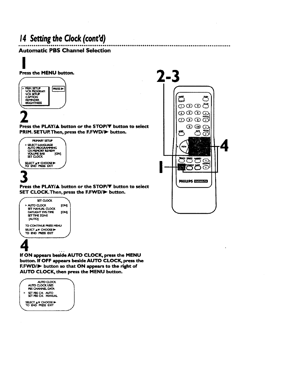 14 setting the clock (confd) | Philips CCZ192AT User Manual | Page 14 / 52