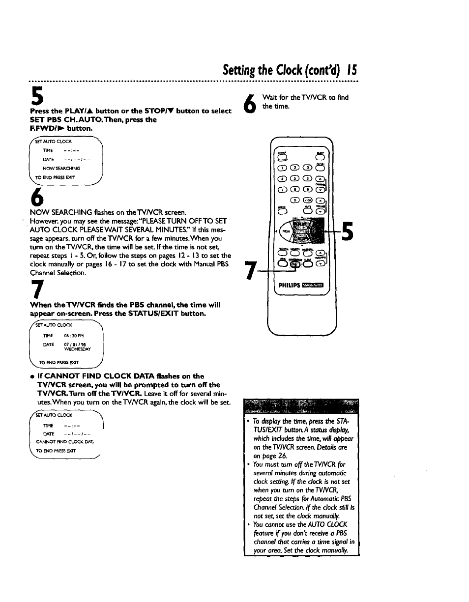 Setting the clock (confd) 15 | Philips CCZ192AT User Manual | Page 15 / 52