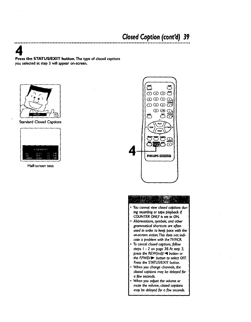 Closed caption (confd) 39 | Philips CCZ192AT User Manual | Page 39 / 52