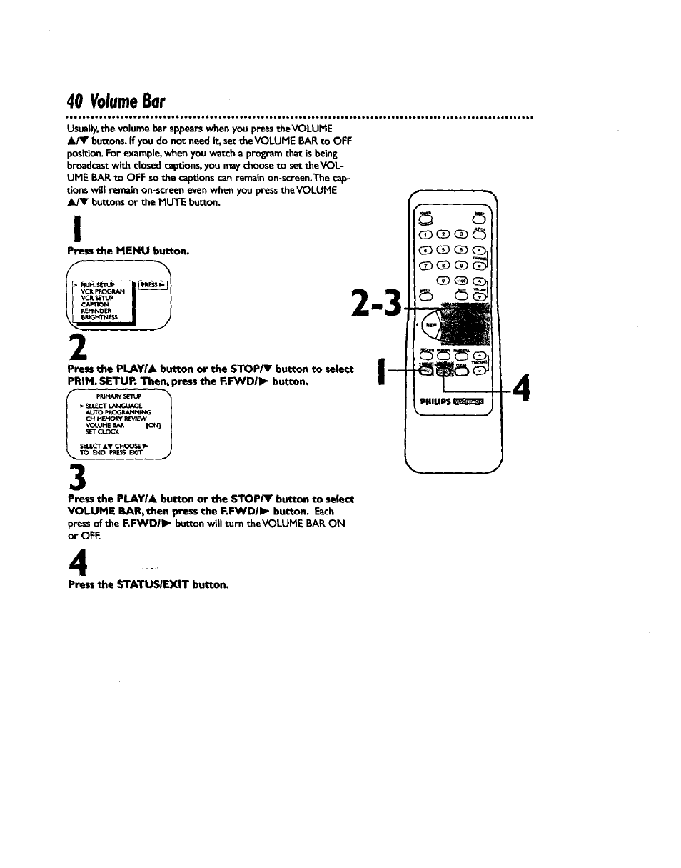 40 volume bar | Philips CCZ192AT User Manual | Page 40 / 52