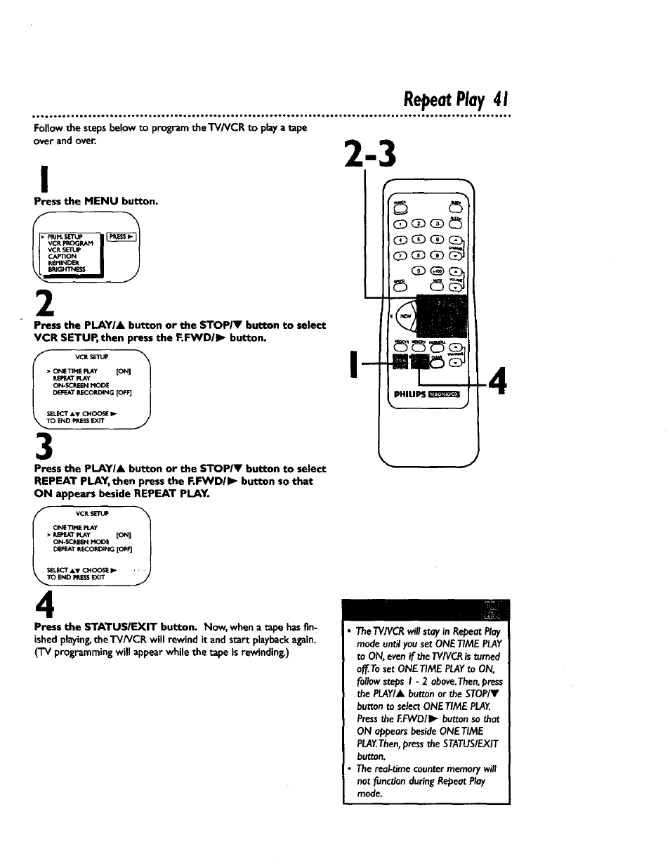 Repeat play 41 | Philips CCZ192AT User Manual | Page 41 / 52