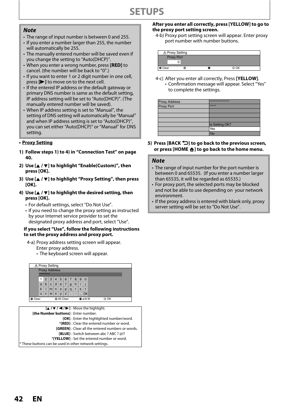 Setups | Philips BDP5005/F7 User Manual | Page 42 / 52