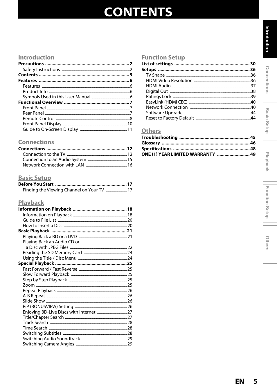 Philips BDP5005/F7 User Manual | Page 5 / 52