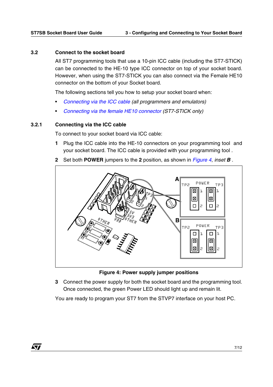 2 connect to the socket board, Connect to the socket board, Section 3.2.1 | Philips ST7SB User Manual | Page 9 / 14