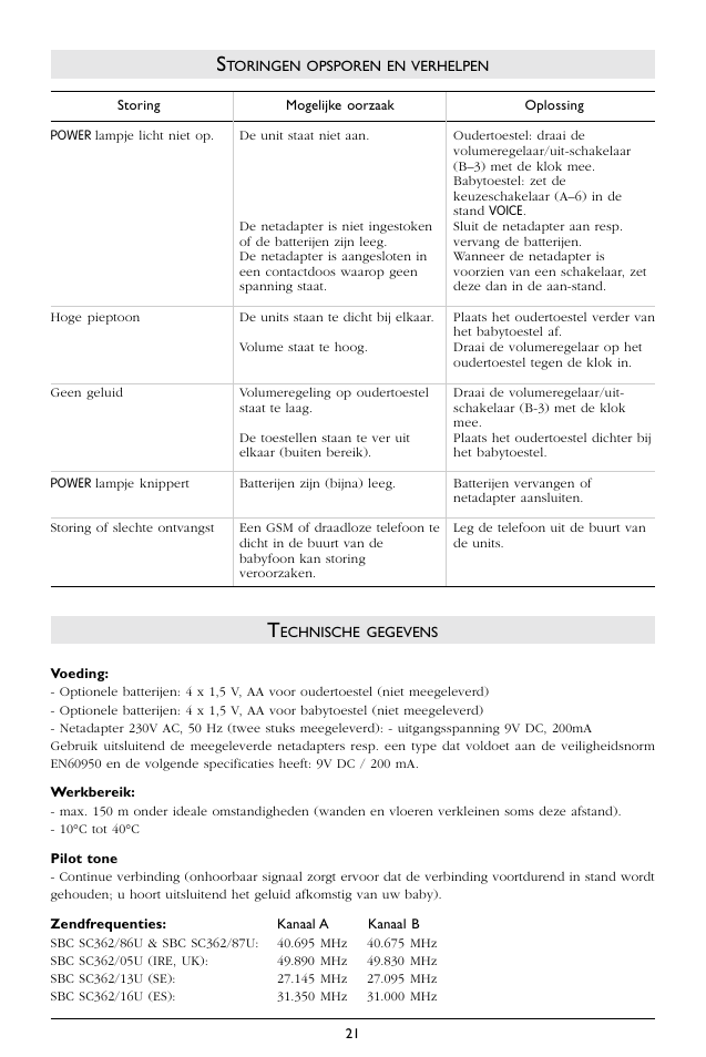 Philips SC362 User Manual | Page 22 / 51