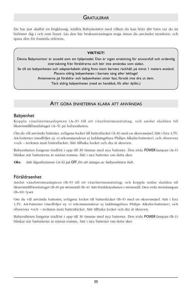 Philips SC362 User Manual | Page 36 / 51